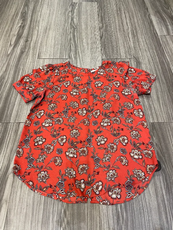 Orange Top Short Sleeve Loft, Size S