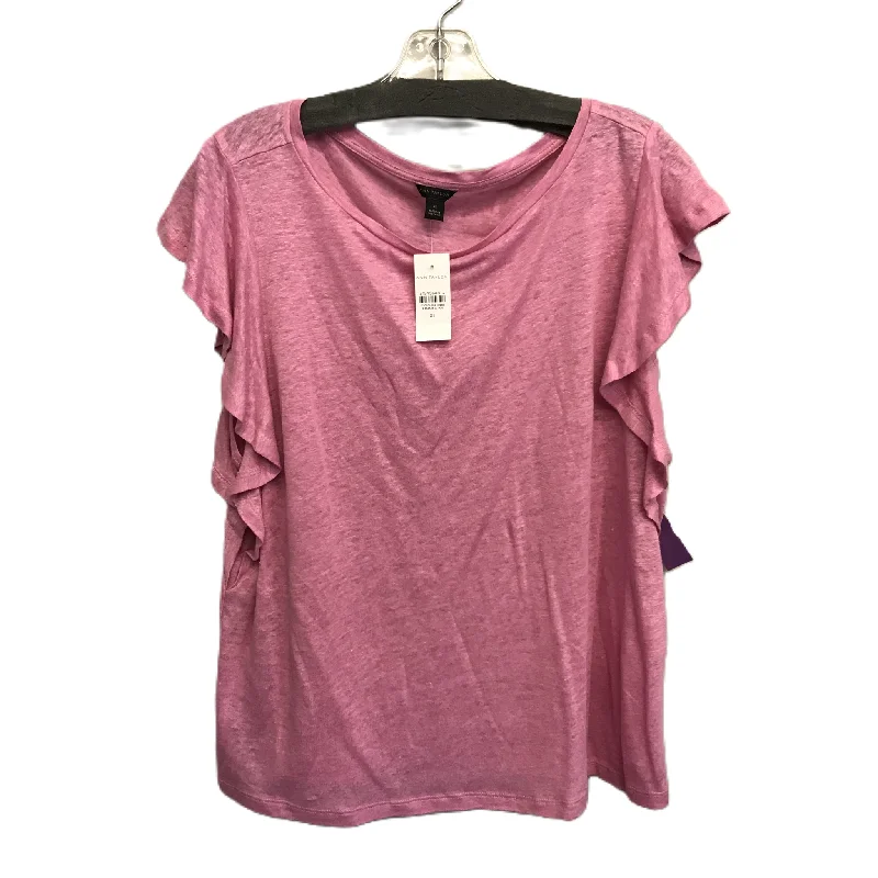 Pink Top Short Sleeve Basic By Ann Taylor, Size: Xl