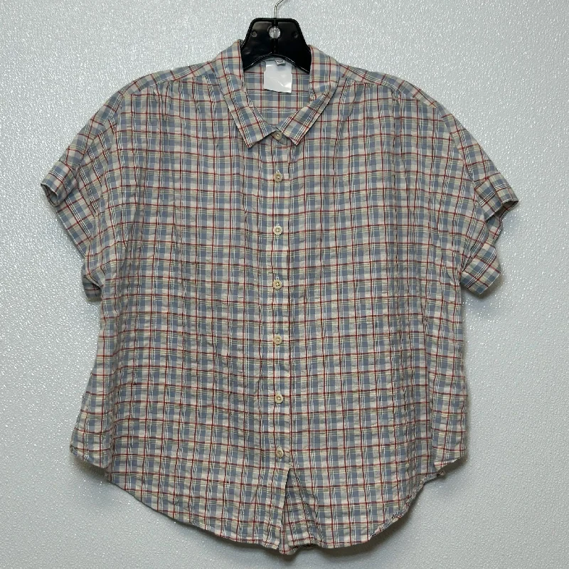 Plaid Top Short Sleeve Madewell, Size S