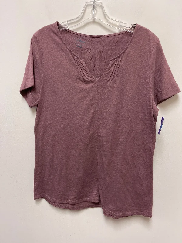 Purple Top Short Sleeve Basic L.l. Bean, Size M