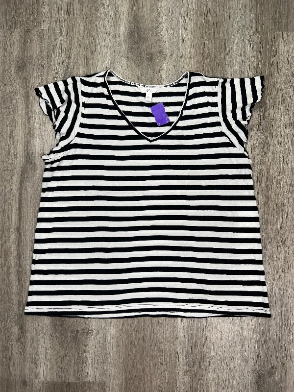 Striped Pattern Top Short Sleeve 1901, Size Xl