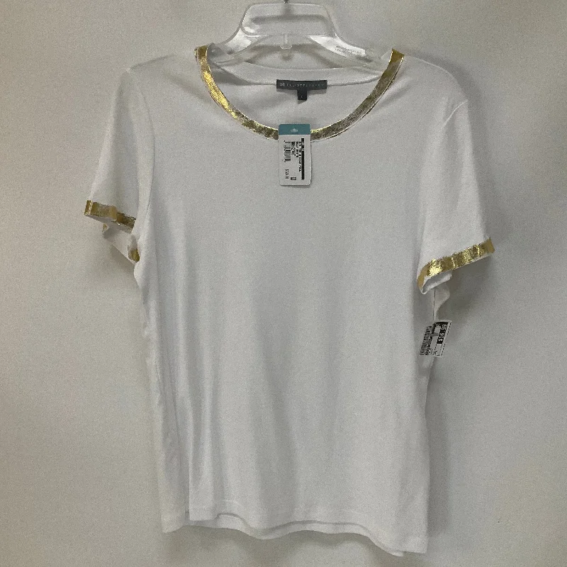 White Top Short Sleeve Elliott Lauren, Size L