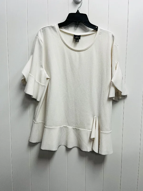 White Top Short Sleeve Worthington, Size Xxl