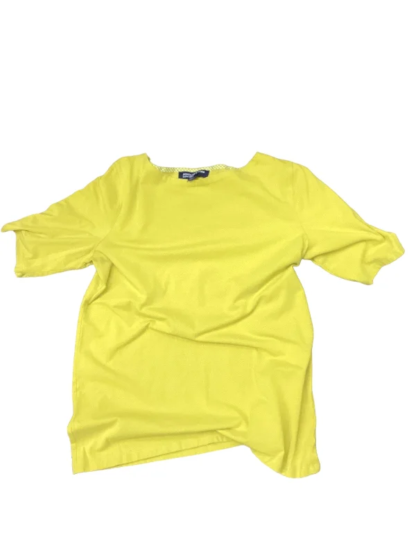 Yellow Top Short Sleeve Jones New York, Size L