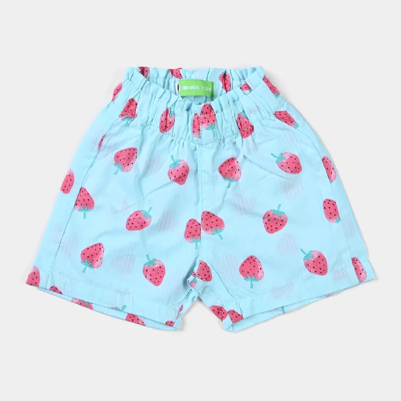 Infant Girls Cotton Short Strawberry-Sky