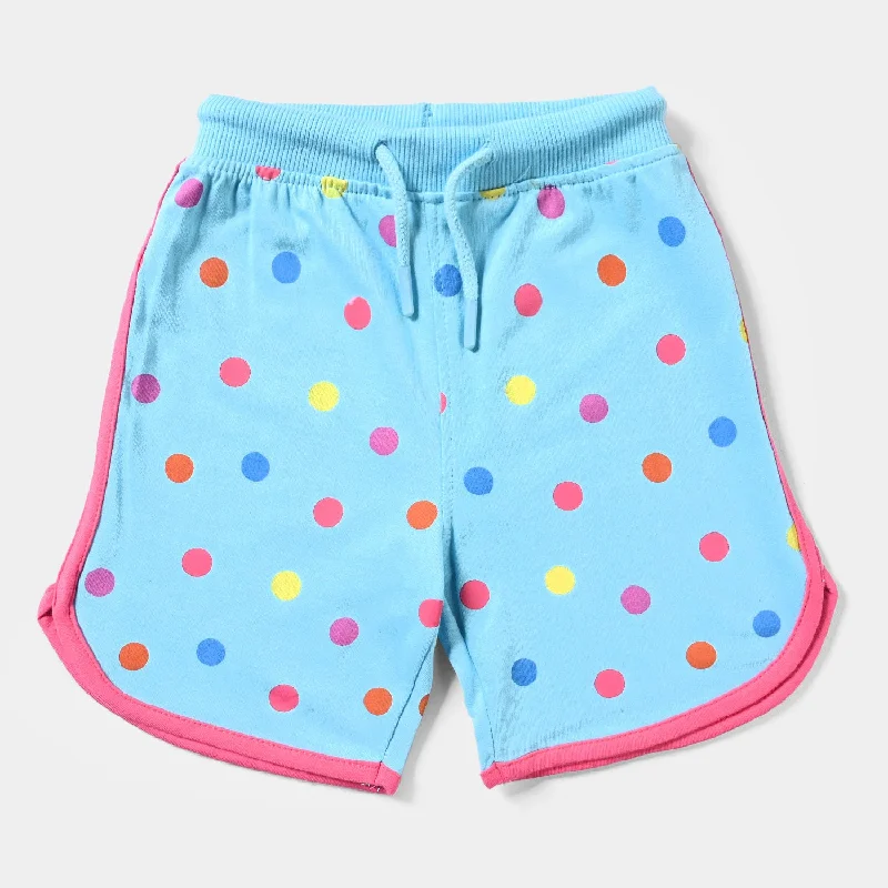 Infant Girls Cotton Terry Knitted Short Polka Dots-T.Breeze