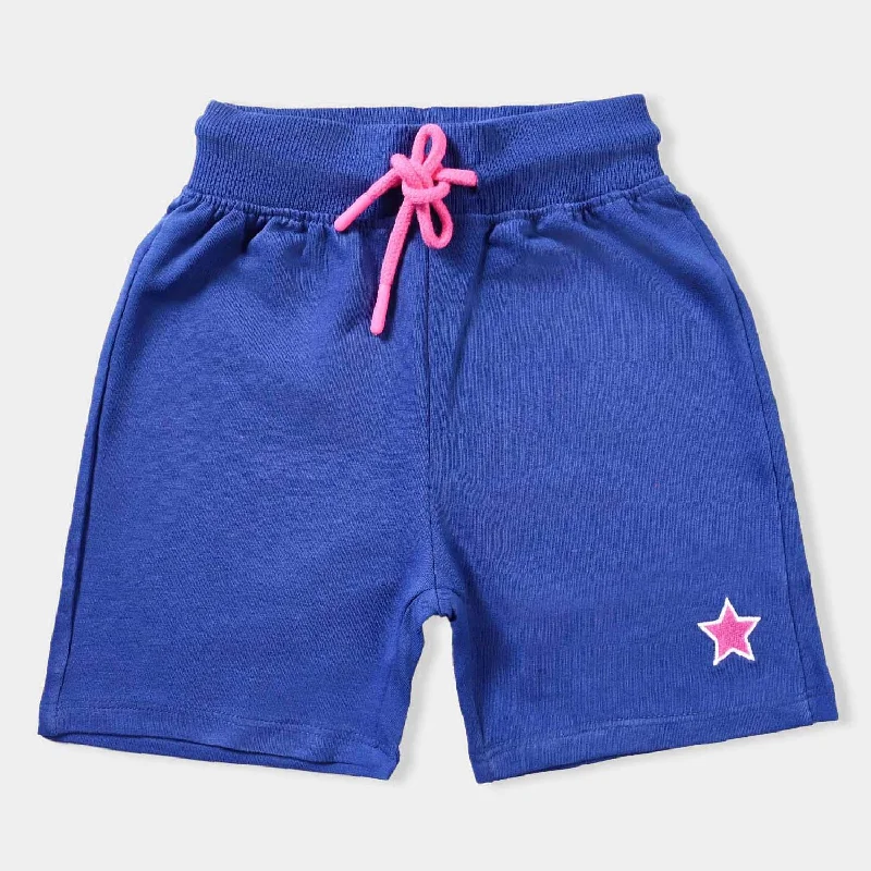 Infant Girls Cotton Terry Knitted Short Star-N.Peony