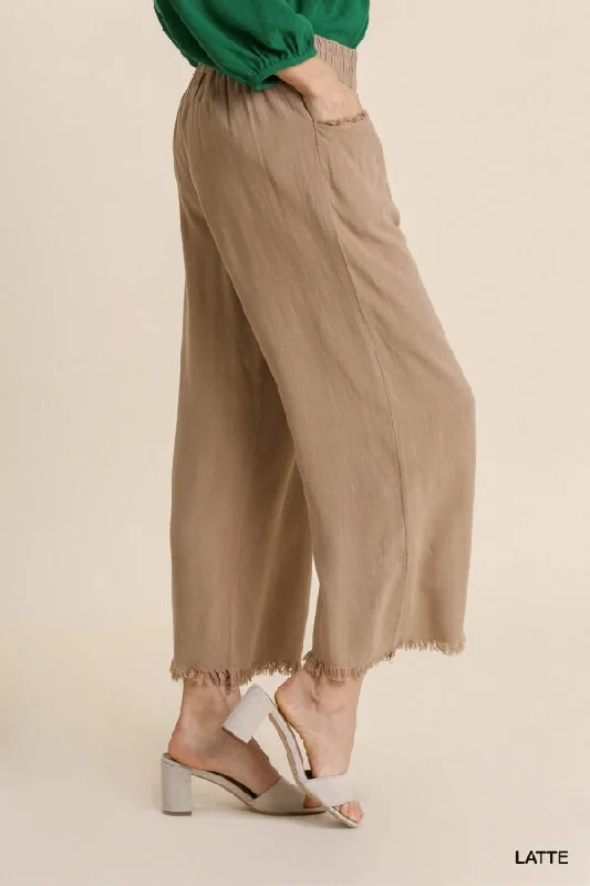 Latte Wide Leg Pant w/ Elastic Waist