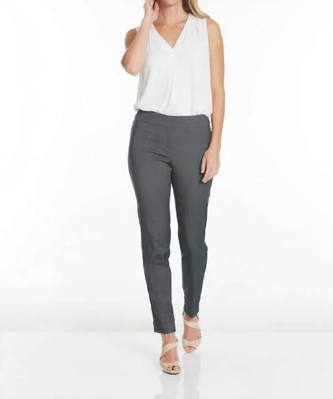 Faux Pocket Ankle Pants In Lead