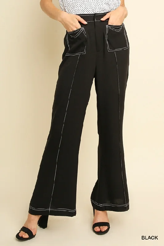 High Waist Wide Leg Black Pant