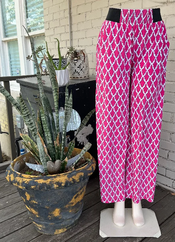 Hot Pink Mix Palazzo Pants